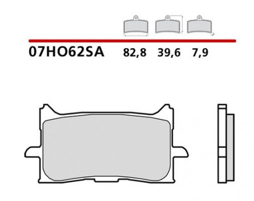 Колодки тормозные дисковые BREMBO 07HO62SA (MCB888)