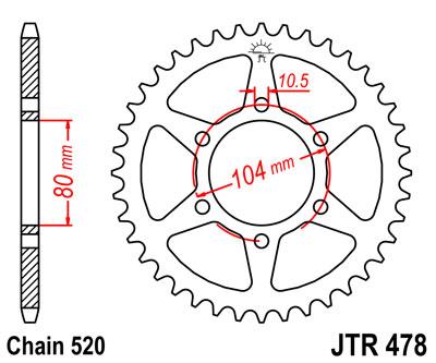 Звезда задняя JT Sprockets JTR478.46ZBK | Motobike | Все для