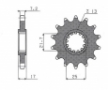 Sunstar 40815 - звезда передняя HONDA CB 500 1994-2003, CBF 500 2004-2008 (JTF297.15), 525 шаг, 15 зубьев