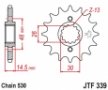 Звезда передняя JT Sprockets JTF339.15 JT JTF339.15 - звезда передняя (ведущая) HONDA VFR 750 1986-1987, CBX 750F 1984-1986, VFR 800 2002-2014 (530 цепь, 15 зубьев)