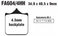 Колодки тормозные дисковые EBC FA604/4HH