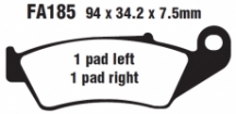 Комплект дисковых тормозных колодок EBC FA185TT для мотоцикла