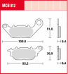 LUCAS MCB812LC - тормозные колодки для YAMAHA YBR 125 2006-2015 (FDB2238)