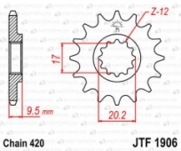 Звезда передняя JT Sprockets JTF1906.13