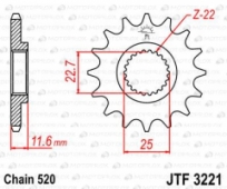 Звезда передняя JT Sprockets JTF3221.13