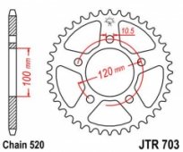 Звезда задняя JT Sprockets JTR703.44