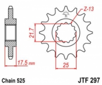 JT JTF297.16 - звезда передняя (ведущая) HONDA CB 500 1994-2003, CBF 500 2004-2008