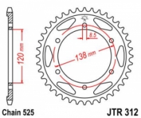 Звезда задняя JT Sprockets JTR312.40