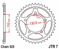 JT JTR7.44 - звезда задняя BMW S 1000 RR 2009-2011, 525 шаг, 44 зуба