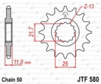 Звезда передняя JT Sprockets JTF580.17