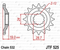 Звезда передняя JT Sprockets JTF525.17