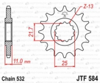 Звезда передняя JT Sprockets JTF584.16