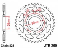 Звезда задняя JT JTR269.38