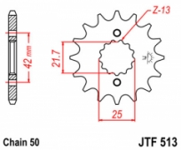 Звезда передняя JT Sprockets JTF513.17 на 17 зубьев