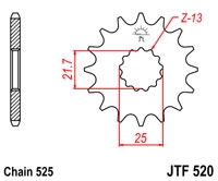 Звезда передняя JT Sprockets JTF520.16