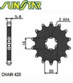 SunStar SUNF104-13 - звезда передняя KAWASAKI KX 60 1983-2001, KX 65 2000-2020, KX 80, KX 85 2001-2020, KX 100 1989-2021, SUZUKI RM 60/100 2003-2005, TT-R 50 2006-2021 (420 цепь, 13 зубьев) (JTF546.13)