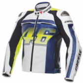 Мотокуртка кожаная Dainese G. VR46 D1 Pelle White-Blue-Green 54