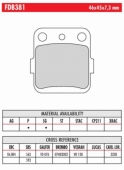 Колодки тормозные дисковые FERODO FDB381SG