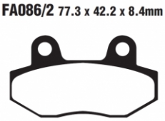 Колодки тормозные дисковые EBC FA086/2HH Комплект дисковых тормозных колодок для EBC FA086HH/2 мотоцикла.