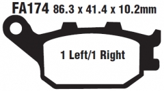 Колодки тормозные дисковые EBC FA174HH Комплект дисковых тормозных колодок EBC FA174HH для мотоцикла