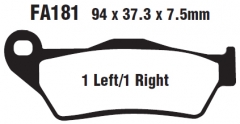 Колодки тормозные дисковые EBC FA181HH Комплект дисковых тормозных колодок EBC FA181HH для мотоцикла