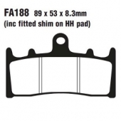 Колодки тормозные дисковые EBC FA188HH EBC FA188HH - комплект дисковых тормозных колодок для мотоциклов