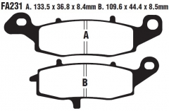 Комплект органических тормозных колодок для мотоциклов EBC FA231 Комплект органических тормозных колодок для мотоциклов EBC FA231