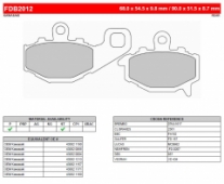 Колодки тормозные дисковые FERODO FDB2012P