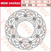 TRW Lucas MSW246 - передний тормозной диск для YAMAHA YZF R25, YZF R3, MT-03 2015-, FZ-6N/S FAZER 2004-2010, XJ6 600N/F/S DIVERSION 2009-2016, YZF R6 2003, MT-03 660 2006-2014, MT-09 A/SP/TRACER 850 2013-2018, TRACER 900 GT 2018-, XSR 900 2016-, (298X132X5MM) 