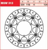 Диск тормозной LUCAS MSW313