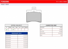 Колодки тормозные дисковые FERODO FDB2090AG