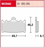 Колодки тормозные дисковые LUCAS MCB602 Колодки тормозные TRW LUCAS MCB602