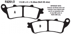 EBC FA261/2HH - колодки тормозные дисковые синтетические