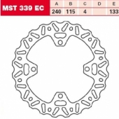 TRW MST339EC - задний тормозной диск KAWASAKI KLX 450R 2008-2018, KX 125/250 2003-2008, KX 250F 2004-2021, KX 450F 2006-2018, SUZUKI RMZ 250 2004-2006 (240X115X4MM) (4X10,5MM)