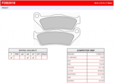 Колодки тормозные дисковые FERODO FDB2018P