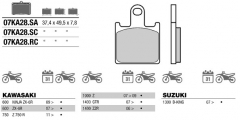 Brembo 07KA28SA - колодки тормозные дисковые для KAWASAKI ZX 6R 2007- , Z 1000 2007-2009, GTR 1400, ZZR 1400