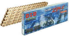 DID 50(530)ZVM-X G&G 116 звеньев- приводная цепь усиленная для дорожных и внедорожных мотоциклов 600-1400cc Цепь приводная DID 530ZVM-X G&G 116 звеньев, 530 шаг, золотая