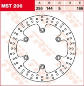 TRW LUCAS MST206 - тормозные диски HONDA CB / F 500 1993-2008, CBF 600 2004-2007, NT 650 / 700 V DEAUVILLE 1998-2016, VFR 750 1988-1993, CBR 1000 1987-2000, ST 1100 1996-2002, CB 1300 1998-2000, VTX 1300 2003-2008