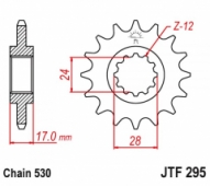 JT JTF295.14 - звезда задняя HONDA CBR 600F 1987-1998, 530 шаг, 14 зубов