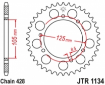 Звезда задняя JT JTR1134.50 для YAMAHA XT 125X/SM 2005-2009 JT JTR1134.50 - звезда задняя YAMAHA XT 125X/SM 2005-2009, 428 шаг, 50 зубцов