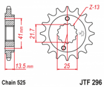 Звезда передняя JT JTF296.15 Звезда передняя для Honda JT JTF296.15