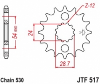 Звезда передняя JT Sprockets JTF517.16