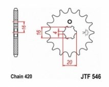 JT JTF546.15 - звезда передняя KAWASAKI KX 65/80/85 (420 цепь, 15 зубьев)