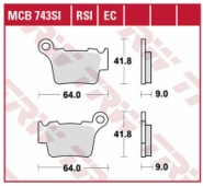 Колодки тормозные дисковые TRW LUCAS MCB743RSI(FDB2165SG, 07BB27SD, MCB743, FA368, 891CM44, SBS 791)