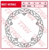 TRW Lucas MST447RAC - передний тормозной диск HONDA CTX 700 2014-2017, NC 700D/S/X/XA 2012-2014, NC 750D/J/S/X 2014-, (320X210X5MM) WAVE