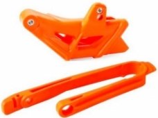 Polisport 90678 - комплект ловушка и слайдер цепи KTM SX/SX-F 16-22; HUSQVARNA TE/FE 2016-2022; TX/FX 2016-2022, оранжевый цвет