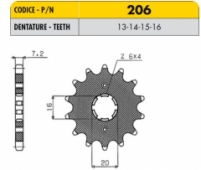 SS 20614 Звезда передняя Sunstar для XT / XTZ - Tenere / Serrow