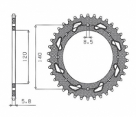 Звезда задняя SunStar 1-3532-44 SunStar 1-3532-44 - звезда задняя KAWASAKI KLR 650C 1995-2003 (JTR487.43), 520 цепь, 44 зубца