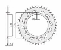 SunStar 1-3637-47 - звезда задняя BMW F650, APRILIA PEGASO 650 1992-2004, JTR5.47, цепь 520, 47 зубцов