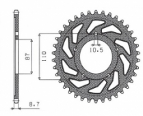 SunStar SUN1-5383-48 - звезда задняя SUZUKI VZ 800 MARAUDER 1997-2004 (JTR829.48), 530 цепь, 48 зубьев